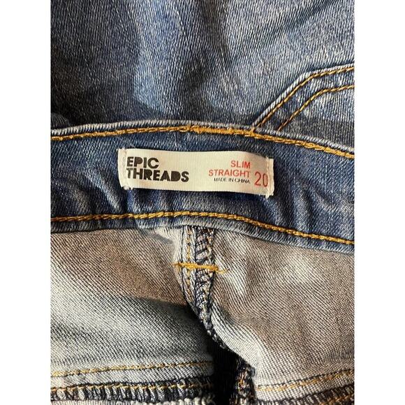 Epic Threads Slim Straight Blue Denim Women Jeans Size 20 - Picture 3 of 3